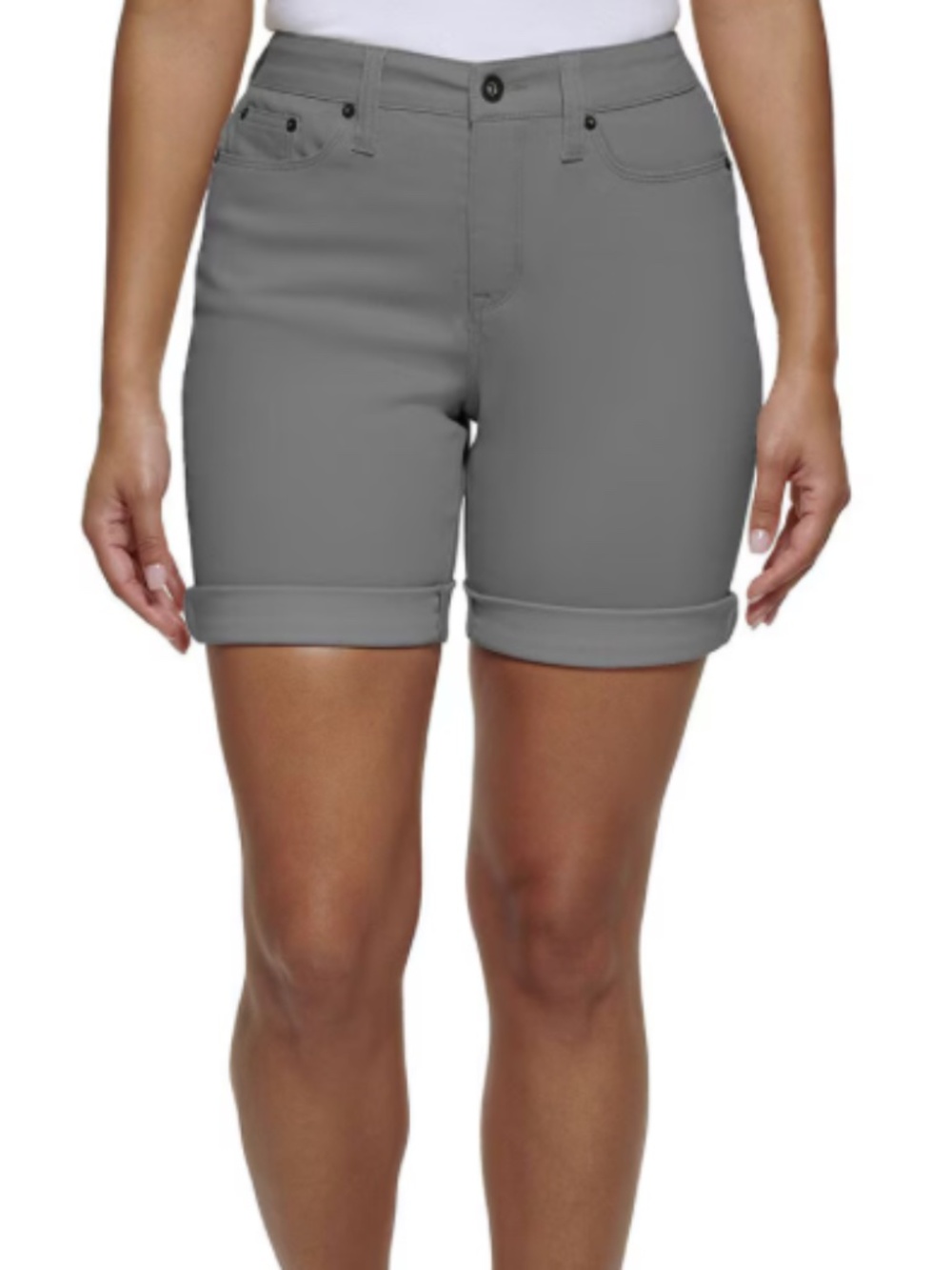 Nautica Jeans Womens Charcol Gray Super Stretch Bermuda Short 6 - Picture 1 of 11